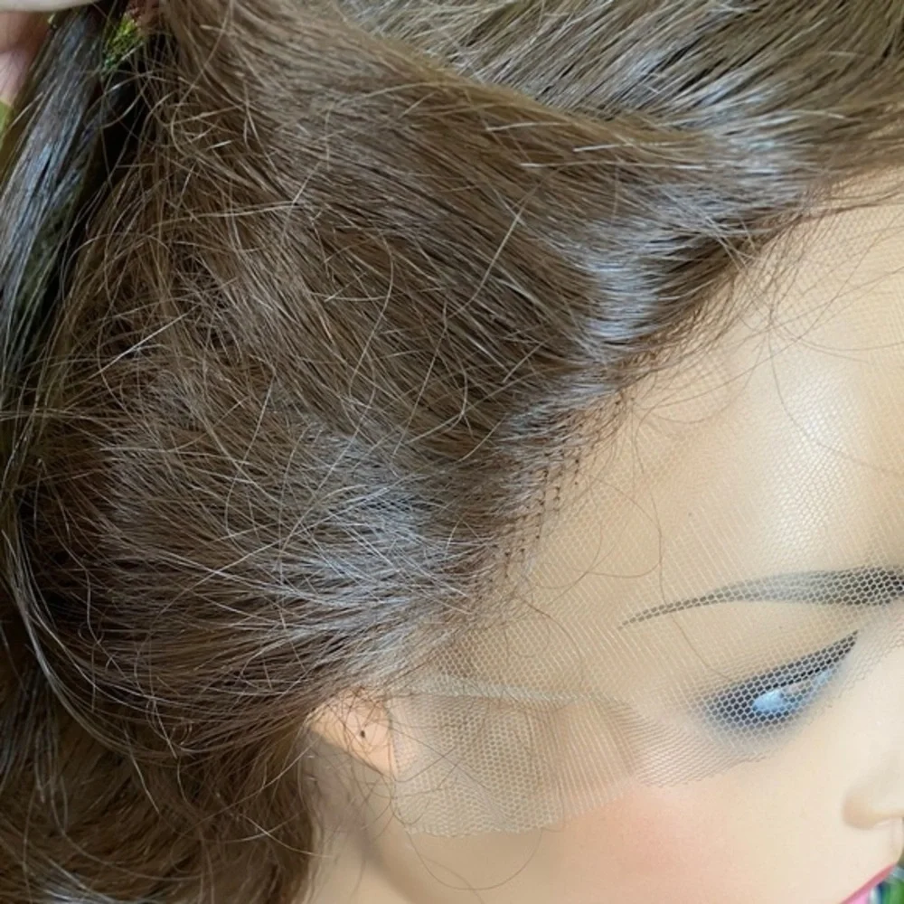 lace front wig- wavy chocolate brunette